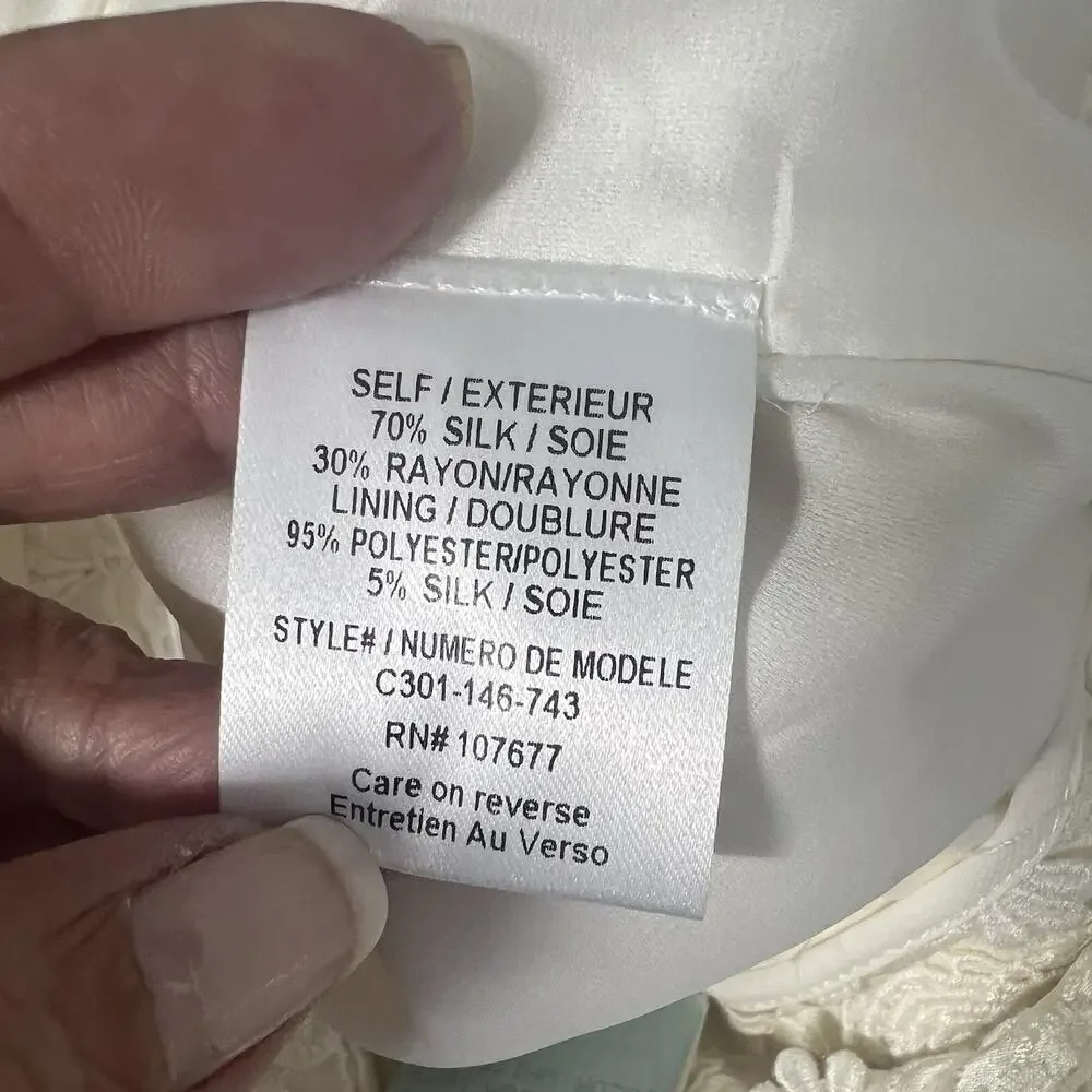 NWT Alice + Olivia Silk Lace Lined Shorts Size 6 Paula Ivory Bridal Bachelorette - Picture 6 of 14